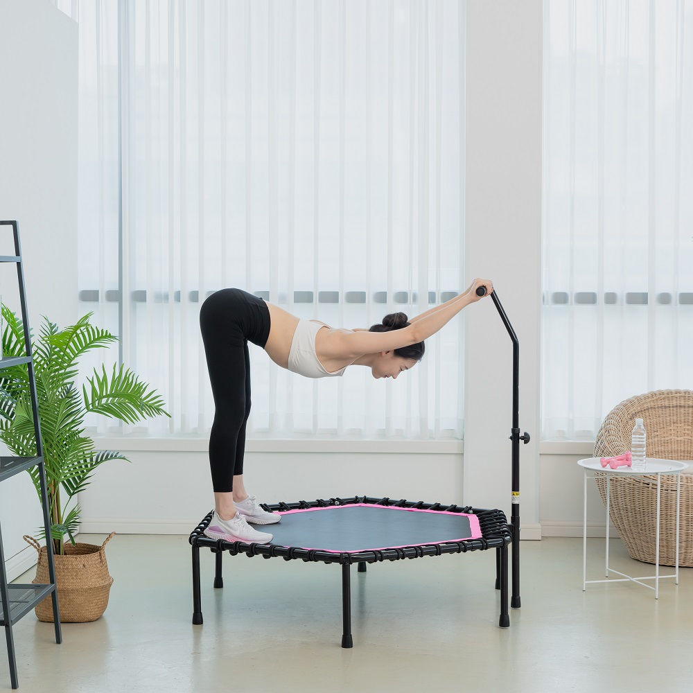 LEEFITNESS 손잡이 실내 트램플린 점핑 머신 운동 트램펄린 다이어트 성인 방방 트램폴린 - 상세 이미지 4