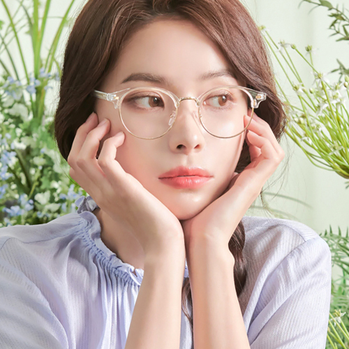 남자 여자 투명 가벼운 하금테 하은테 반뿔테 반테 빅사이즈 대두안경 블루라이트차단 안경테 - 상세 이미지 5