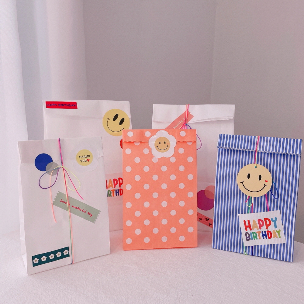 페이퍼백 봉투10p 답례품 선물 포장 빵 각대 봉투 구디백 화이트S 이미지 3
