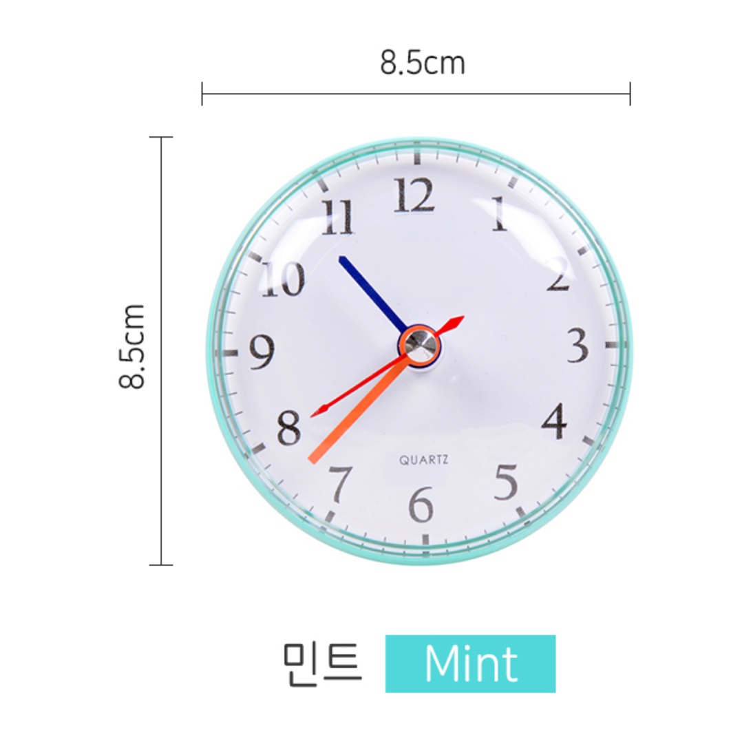 화장실 욕실 시계 방수 벽시계 욕실용 집들이 무선 가벼운 건전지 무소음 붙이는 시계 - 상세 이미지 3