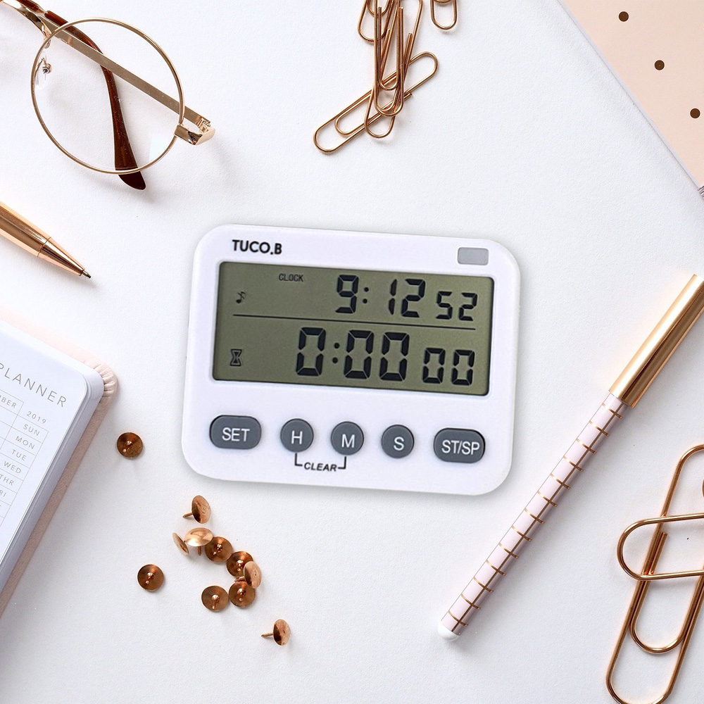 투코비 플래시 진동 스톱워치 듀얼스크린 초시계 공부 쿠킹 타이머