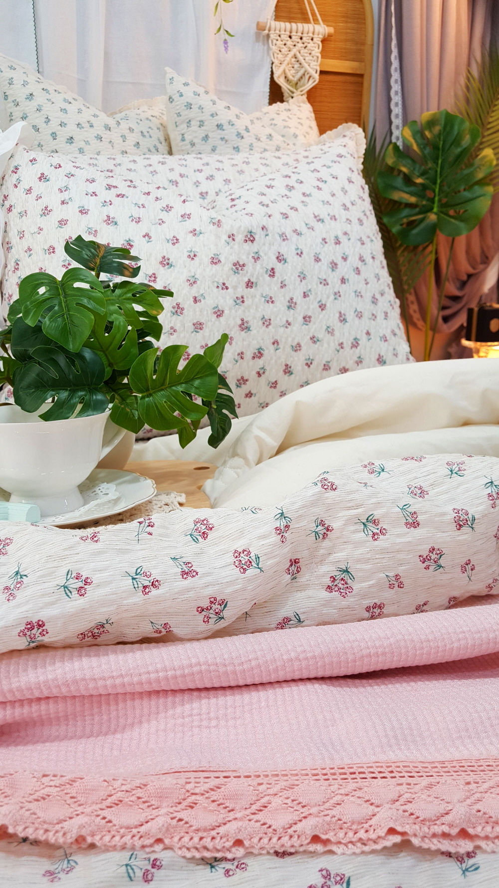 햄프플라워 혼수 신혼이불 시어서커이불 여름침구세트 침구류