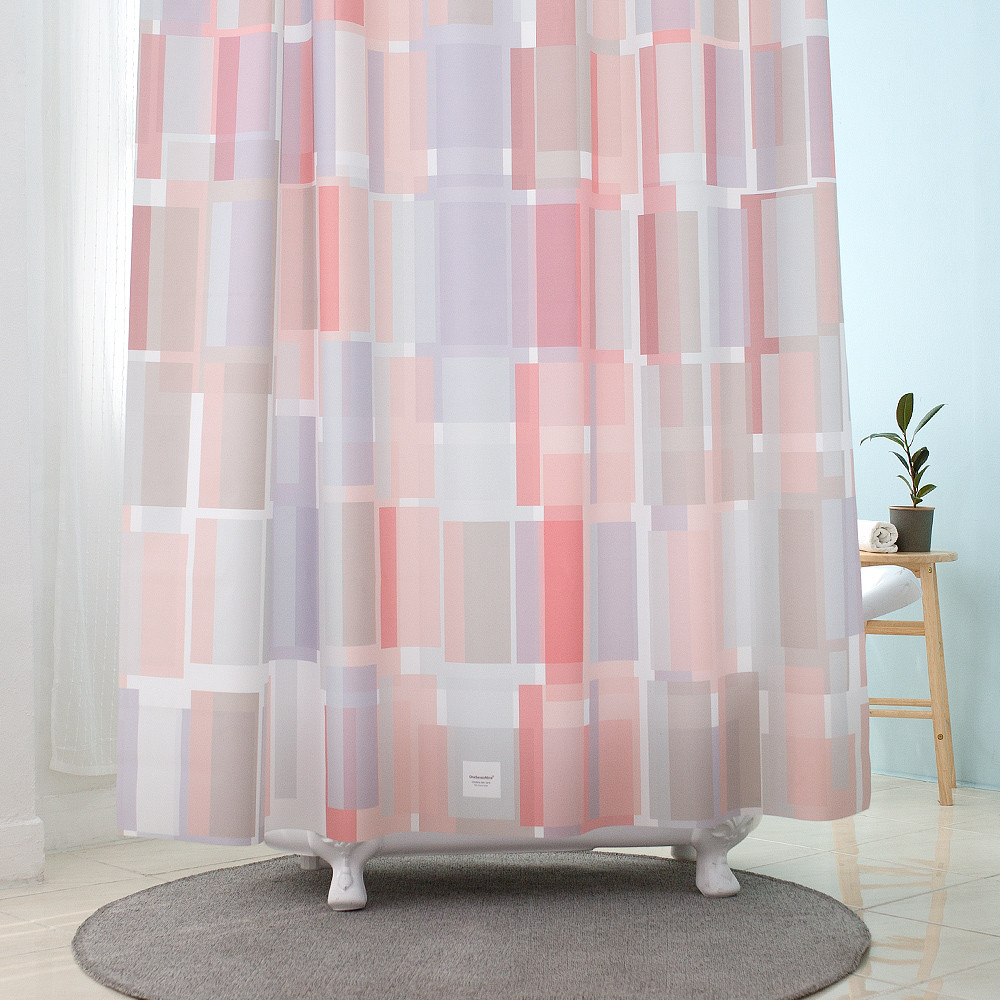 원세븐나인 패브릭 샤워커튼 멜로우 블라섬 팔레트 M 호텔 욕실 북유럽 방수 화장실 욕조 부스