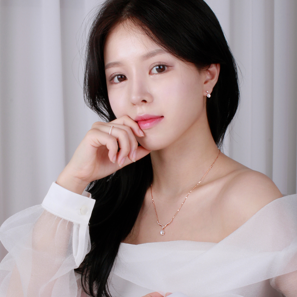 벚꽃 블라썸 3부 천연 다이아 귀걸이 현대 프러포즈 예물 금 우신 - 상세 이미지 3