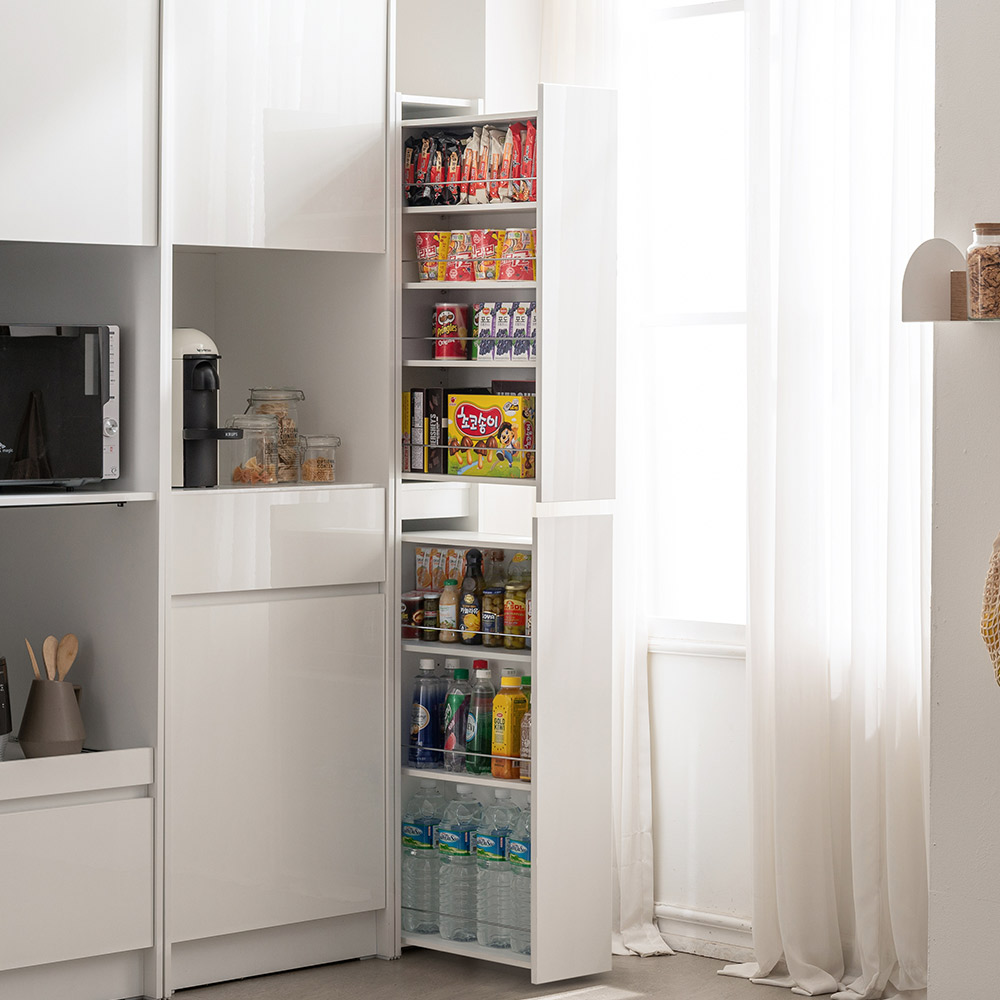 랩소디 슬라이딩 냉장고 틈새 수납장 일체형 200mm 좌측형