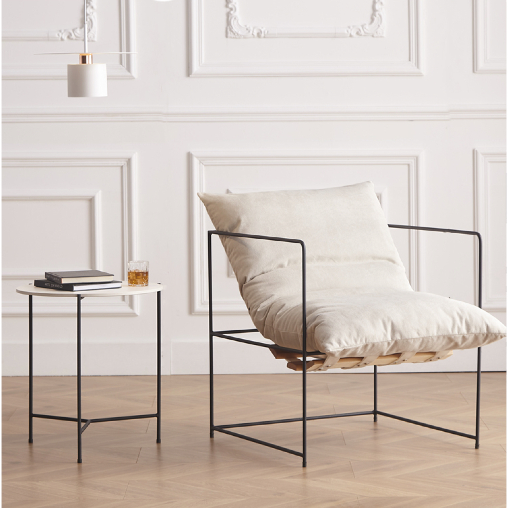 미니멀리즘 철제 프레임 1인 2인 3인 패브릭 쇼파 거실 카페 매장 의자 1인용