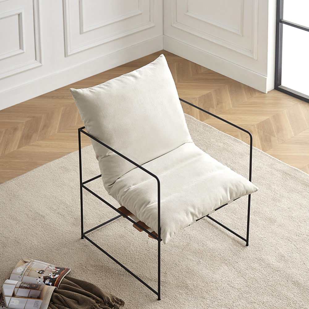 미니멀리즘 철제 프레임 1인 2인 3인 패브릭 쇼파 거실 카페 매장 의자 1인용