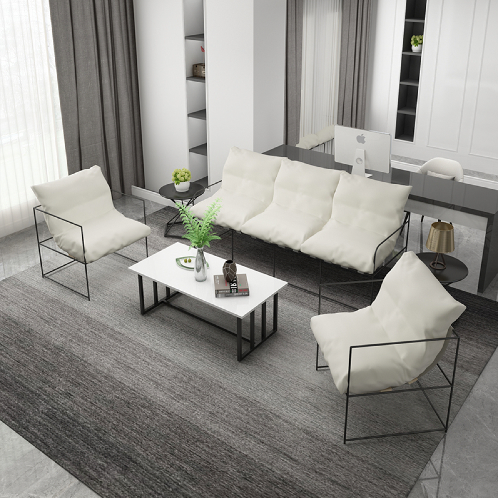 미니멀리즘 철제 프레임 1인 2인 3인 패브릭 쇼파 거실 카페 매장 의자 1인용