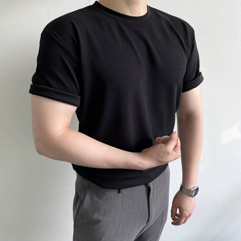 1+1 링클프리반팔 어깨넓어보이는옷 머슬핏반팔 목안늘어나는 남자흰티 교복면티 이미지 2
