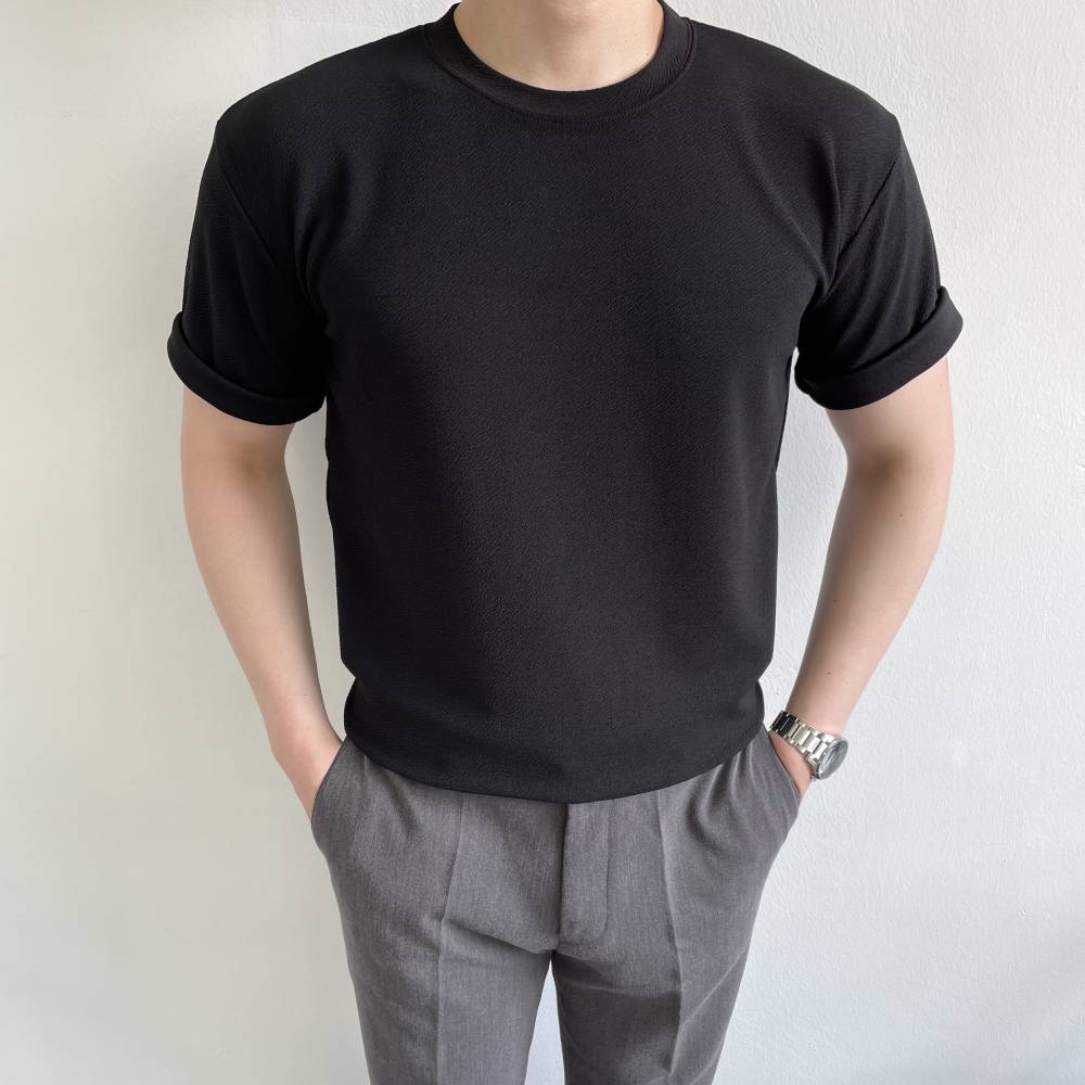 1+1 링클프리반팔 어깨넓어보이는옷 머슬핏반팔 목안늘어나는 남자흰티 교복면티 이미지 4