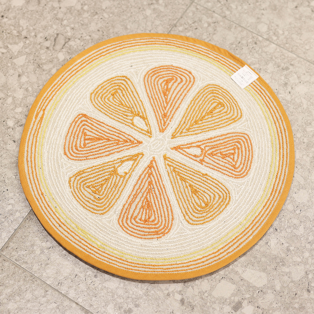 쥬시 오렌지 원형 순면 기분좋은 욕실 발매트