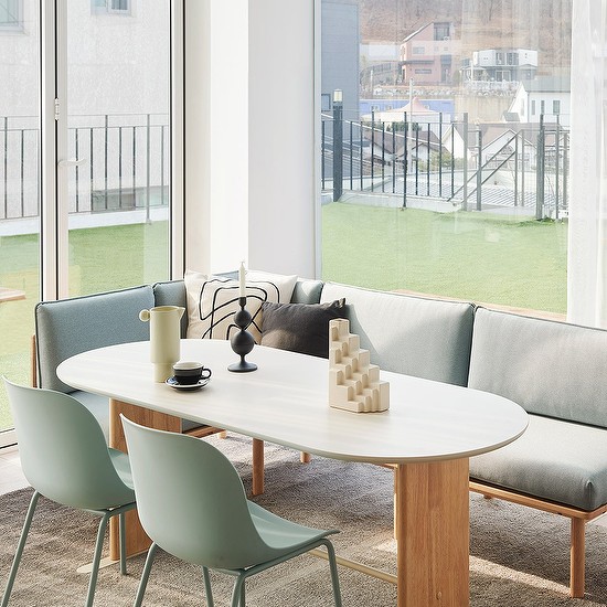 한샘 포레 컴포트 6인 라운지세트 (벤치1, 코너벤치1, PP의자2 포함)