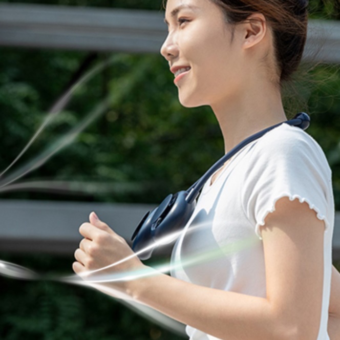 목에거는 선풍기 여행용 충전용 넥에어컨 헤드셋 목걸이형선풍기 - 상세 이미지 2