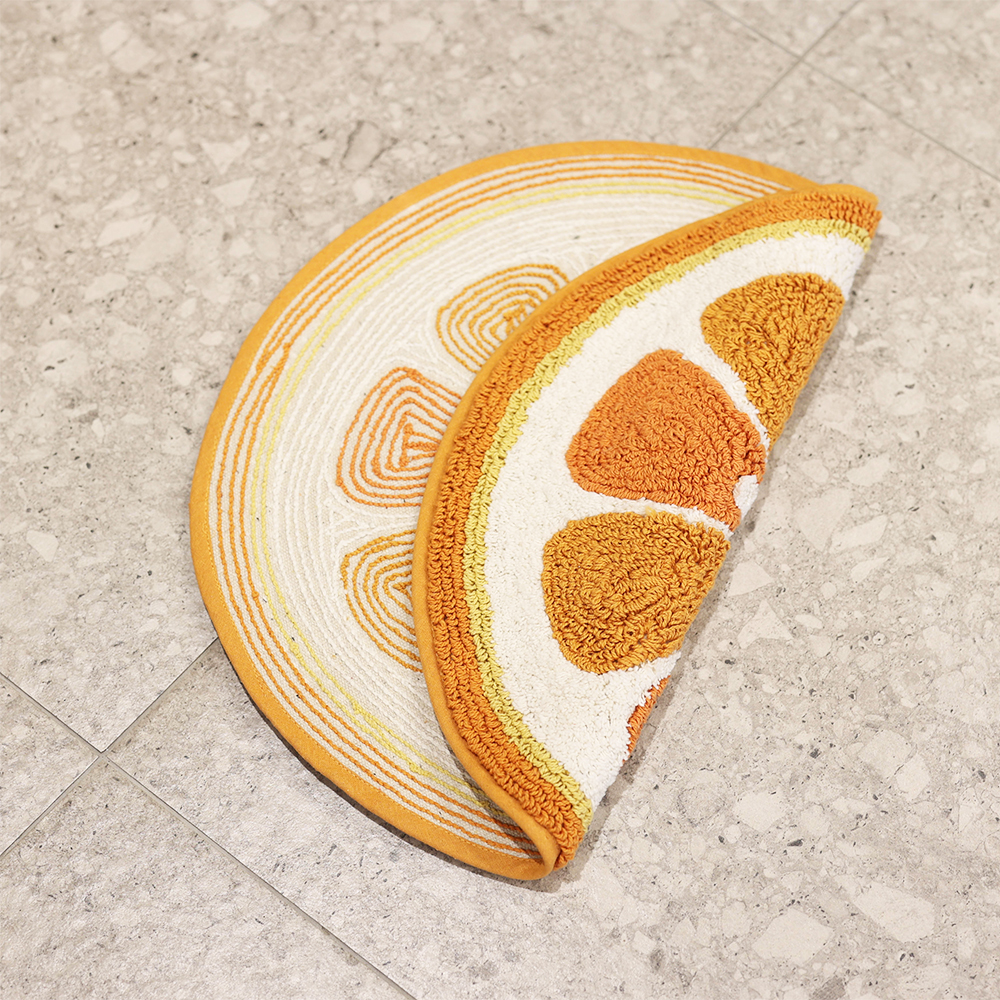 쥬시 오렌지 원형 순면 기분좋은 욕실 발매트