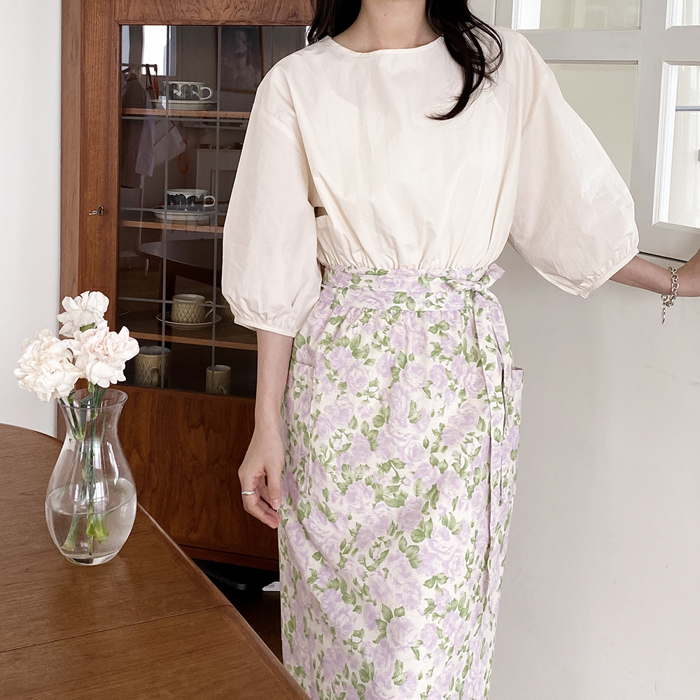 한스데이 하프 에이프런 어린이집 유치원교사 플로리스트 예쁜 허리 앞치마 하프 가드닝핑크