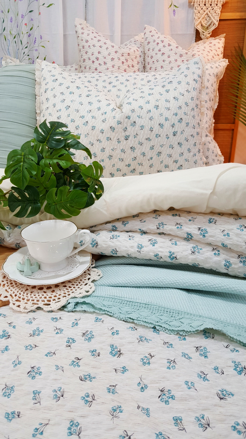 햄프플라워 혼수 신혼이불 시어서커이불 여름침구세트 침구류