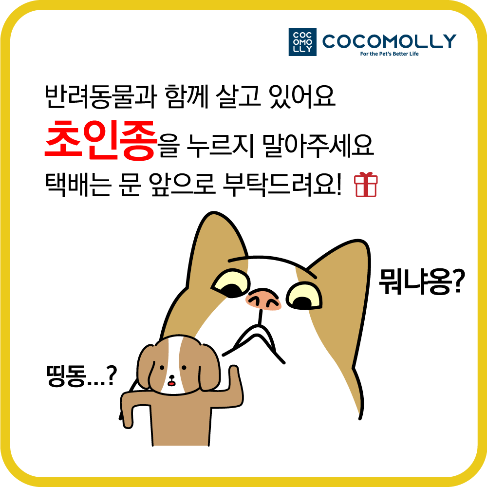 코코몰리 강아지 고양이 응급구조 도어사인 택배 초인종 노크금지 벨금지 안내 명패 - 상세 이미지 4