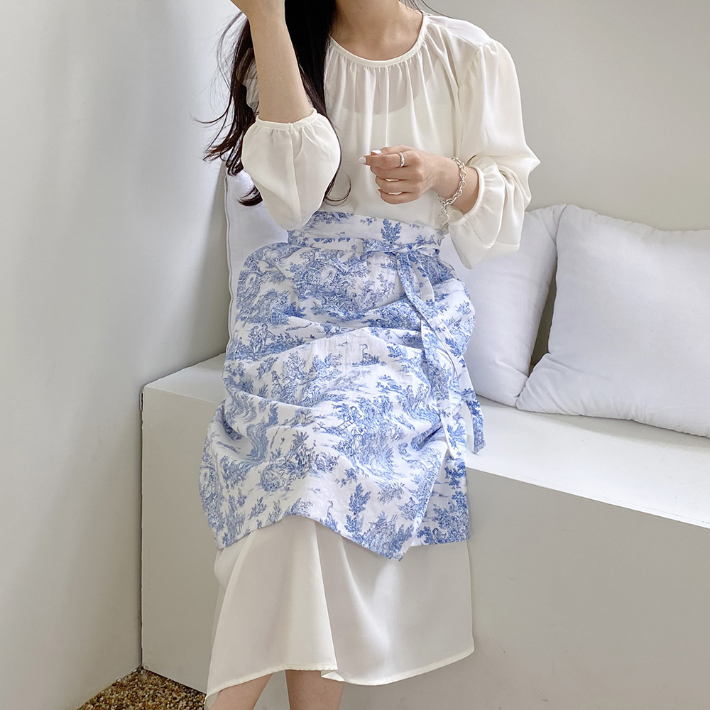 한스데이 하프 에이프런 어린이집 유치원교사 플로리스트 예쁜 허리 앞치마 하프 가드닝핑크