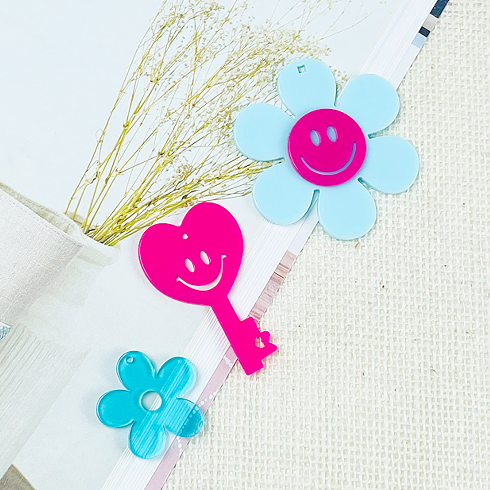 DIY 스마일 플라워 펜던트 키링 열쇠고리 3종세트 - 상세 이미지 4
