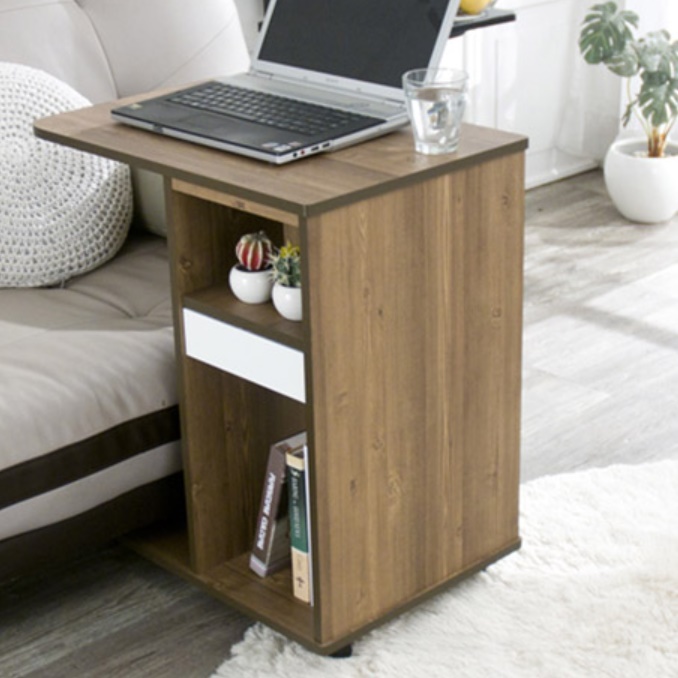 와이드 쇼파사이드 바퀴달린테이블 바퀴협탁 이동식티테이블 이동형 화분탁자 원목 합판 간이