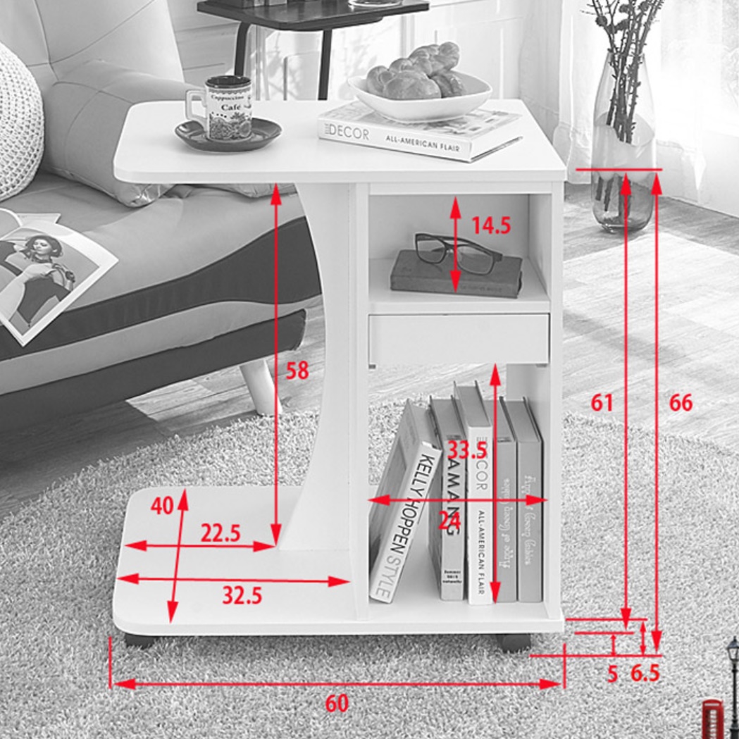 와이드 쇼파사이드 바퀴달린테이블 바퀴협탁 이동식티테이블 이동형 화분탁자 원목 합판 간이