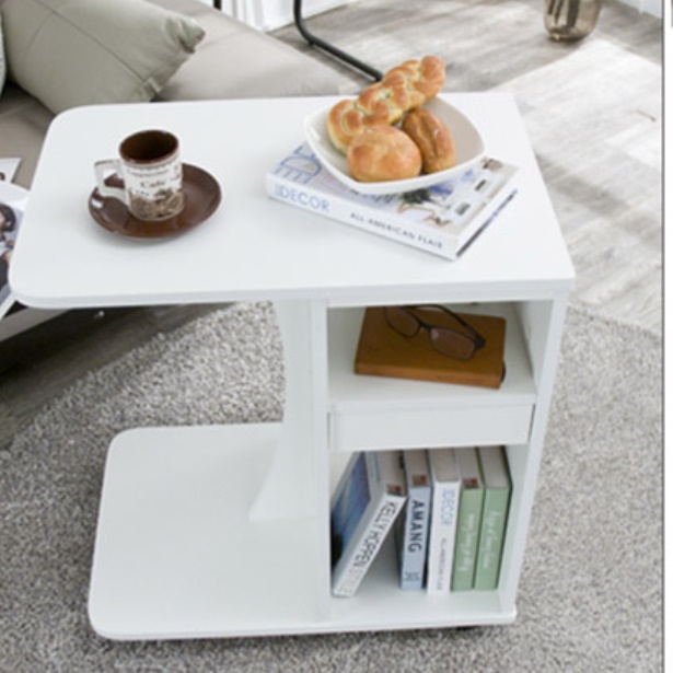 와이드 쇼파사이드 바퀴달린테이블 바퀴협탁 이동식티테이블 이동형 화분탁자 원목 합판 간이