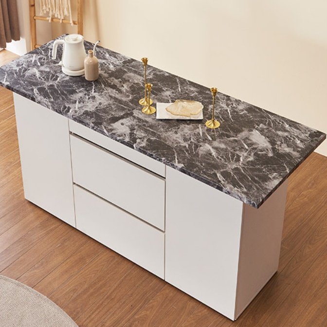 인조대리석 아일랜드 식탁 높은 홈 바 테이블 아이랜드식탁 화이트 간이 베이킹 수납 조리대