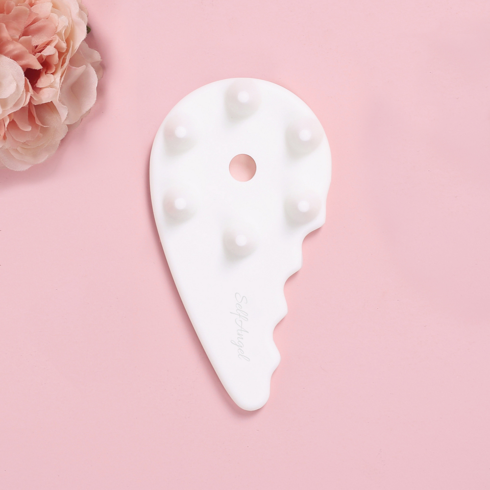 도자기 세라믹 괄사 이중턱 없애기 사각턱 마사지 얼굴 경락 기구 두피 셀룰라이트 날개형 이미지 6