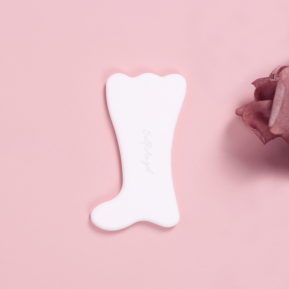 도자기 세라믹 괄사 이중턱 없애기 사각턱 마사지 얼굴 경락 기구 두피 셀룰라이트 날개형 - 상세 이미지 5