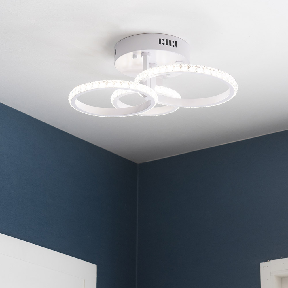 LED 크리스탈 클로버 직부등 30W 블랙 - 상세 이미지 2