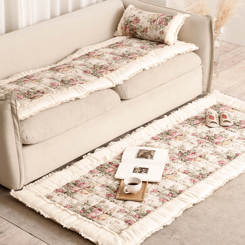 마벨로제 핑크로즈 사계절 3인 쇼파패드 미끄럼방지 소파매트