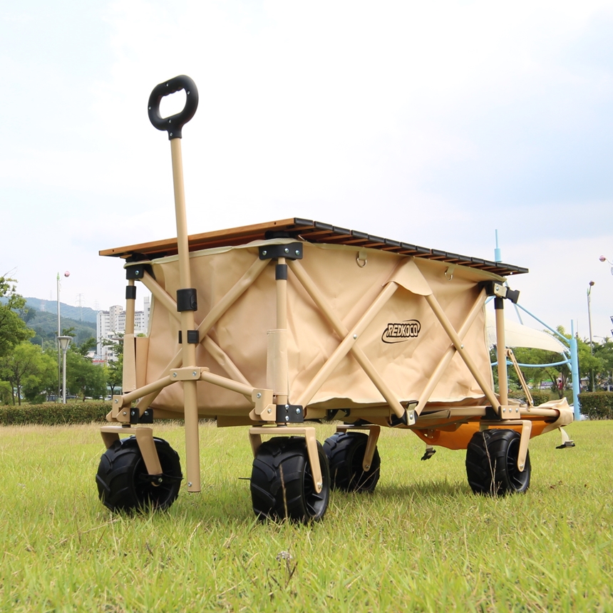 레드코코 캠핑웨건 왜건카트 수레 뒷문오픈 광폭타이어 롱바디
