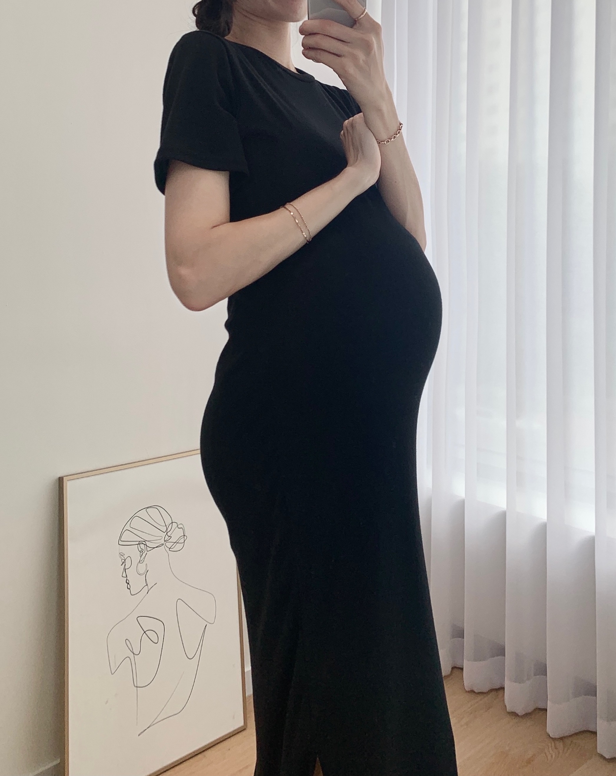 [단독] (긴팔/반팔) 쫀득하고 말랑하고 찰랑한 주수촬영 임산부원피스 임부복 셀프만삭 주수기록 상세 이미지 14