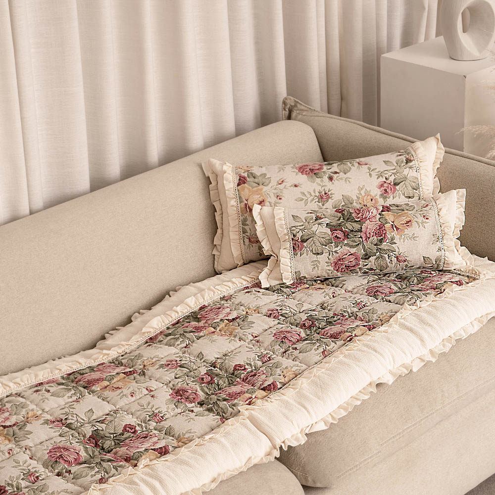 마벨로제 핑크로즈 사계절 3인 쇼파패드 미끄럼방지 소파매트