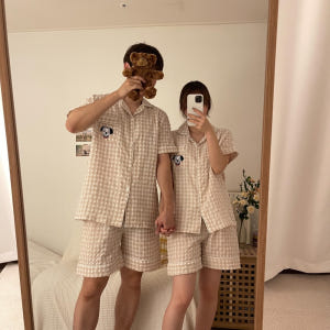 DS 디즈니 스누피 시어서커 반팔 커플잠옷 지지미 파자마 파티 착용 후기 | 사이즈/핏 총정리 - 상품 이미지 4