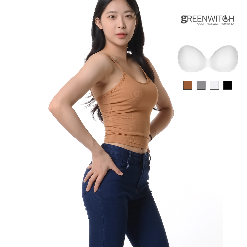 그리니치 실크터치감 크롭 골지브라탑 브라렛 요가복 hd5318 - 상세 이미지 5