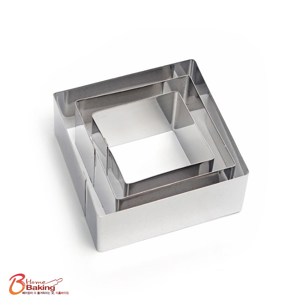 소형사각무스링3종세트 6_8_10cm x 4cm 소형무스틀 도시락케익틀 떡케이크틀 - 메인 이미지