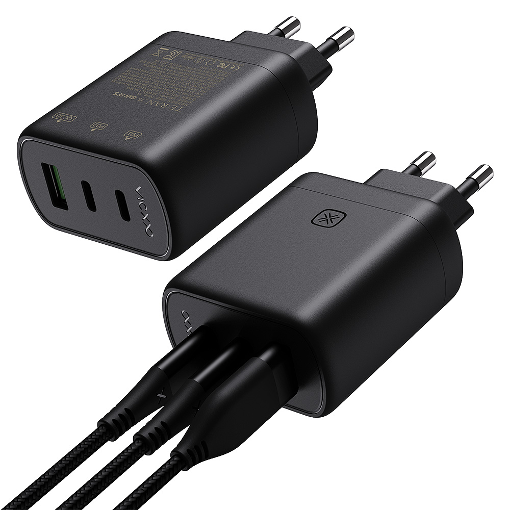 빅쏘 3포트 65W GaN USB PD PPS C타입 퀄컴 3.0 고속 멀티 충전기 어댑터 T5