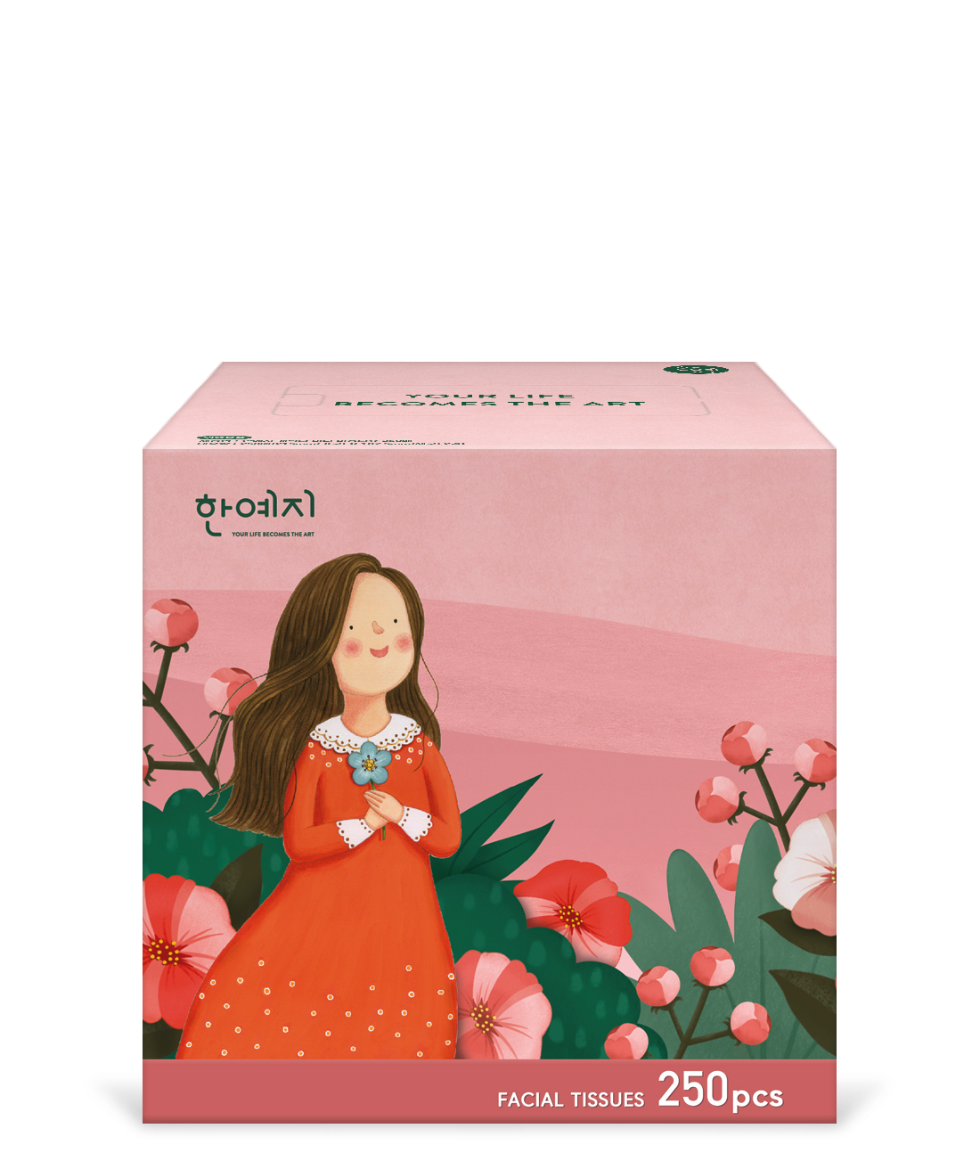 한예지 캐릭터 MINI 천연펄프 곽티슈 각티슈 미용티슈 250매 6입 4팩 - 상세 이미지 4