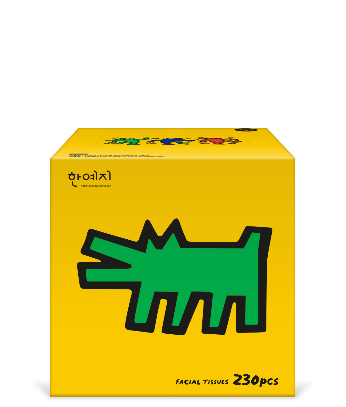 [천연펄프케이스] 한예지 키스해링 CUBE 천연펄프 미용티슈 230매 8입 3팩 이미지 6