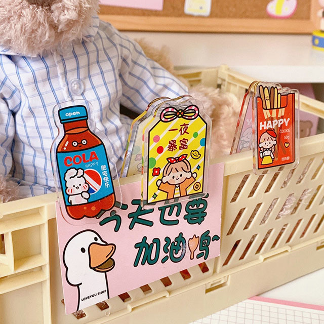 스케치룸 아크릴 디자인 집게 1P 클립 봉지 집게 페이퍼 홀더 문서 디자인 문구 용품 - 상세 이미지 4