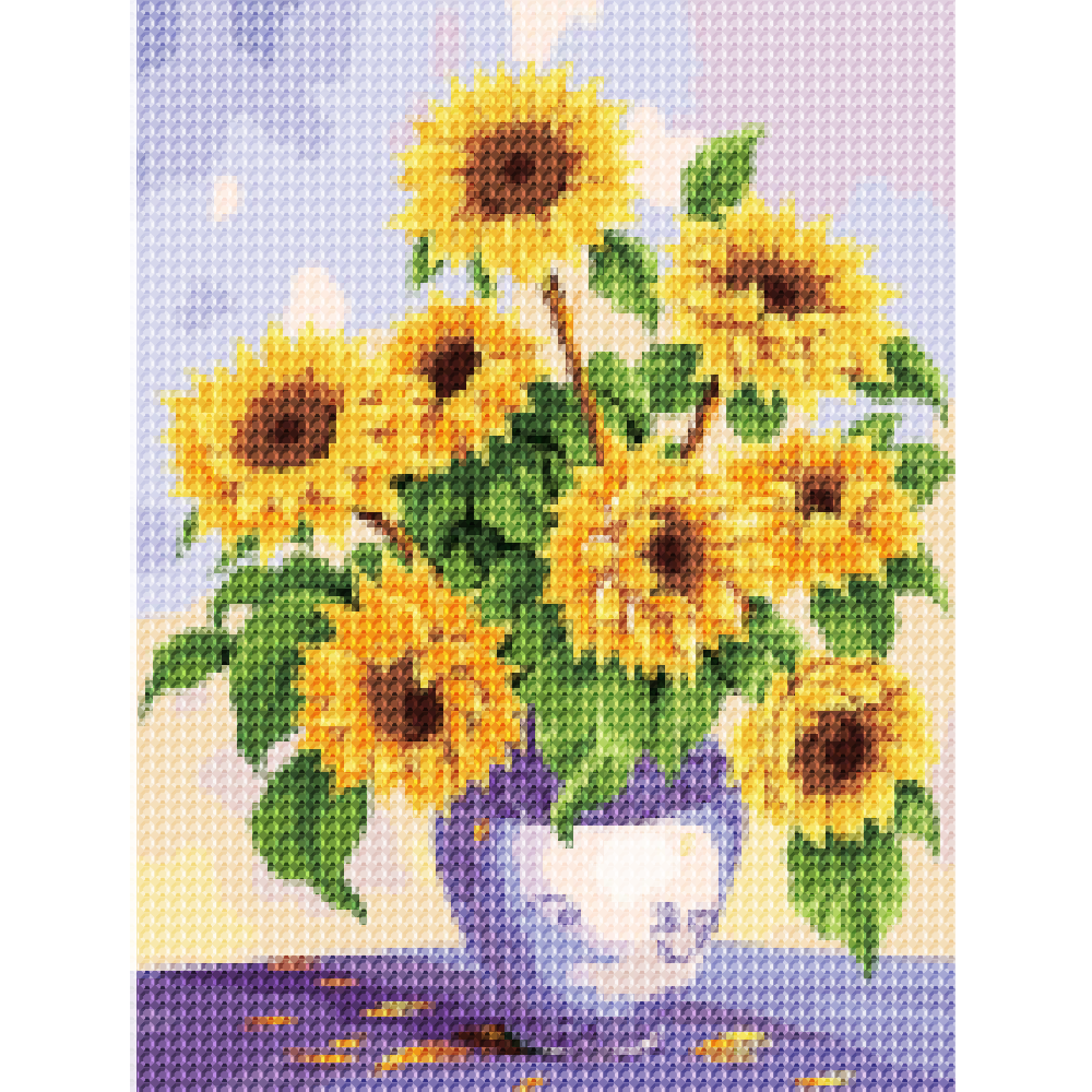 투코비 DIY 보석십자수 30x40 화병 속 해바라기 D30-8