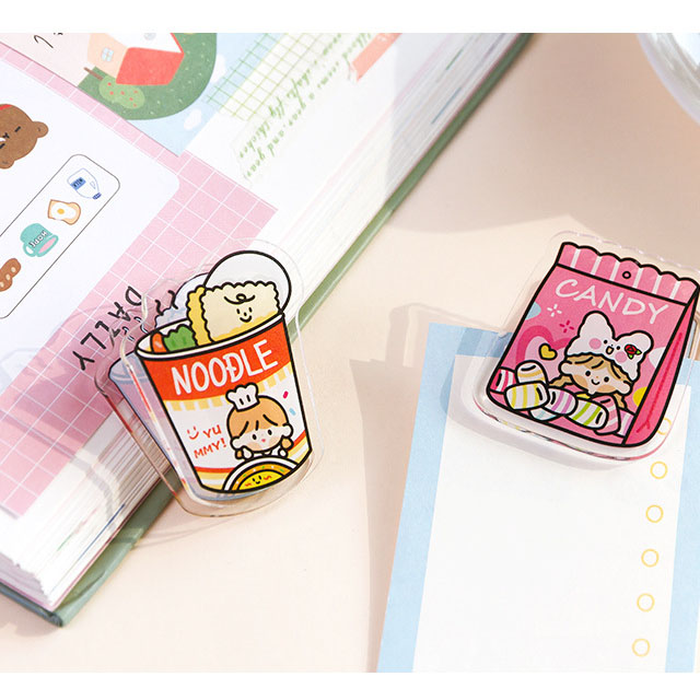 스케치룸 아크릴 디자인 집게 1P 클립 봉지 집게 페이퍼 홀더 문서 디자인 문구 용품 - 상세 이미지 4