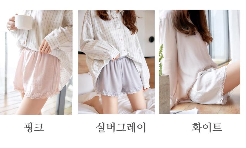 산토초이 여성속바지 인견속바지 속치마 치마속바지 여름 레이스 여자 속반바지 시원한 - 상세 이미지 4