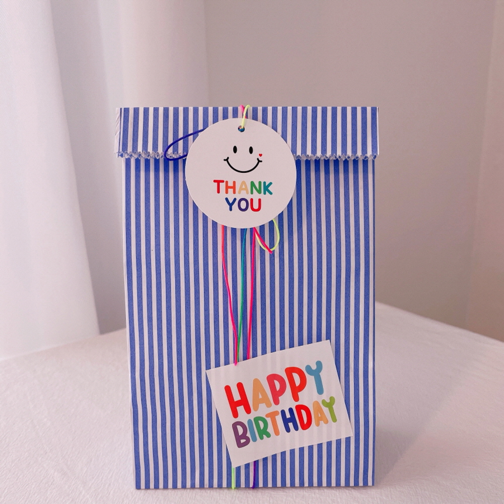 귀여운 스마일 택 5p 구디백 포장 택 어린이집 유치원 생일 답례품 선물 포장 텍 이미지 6