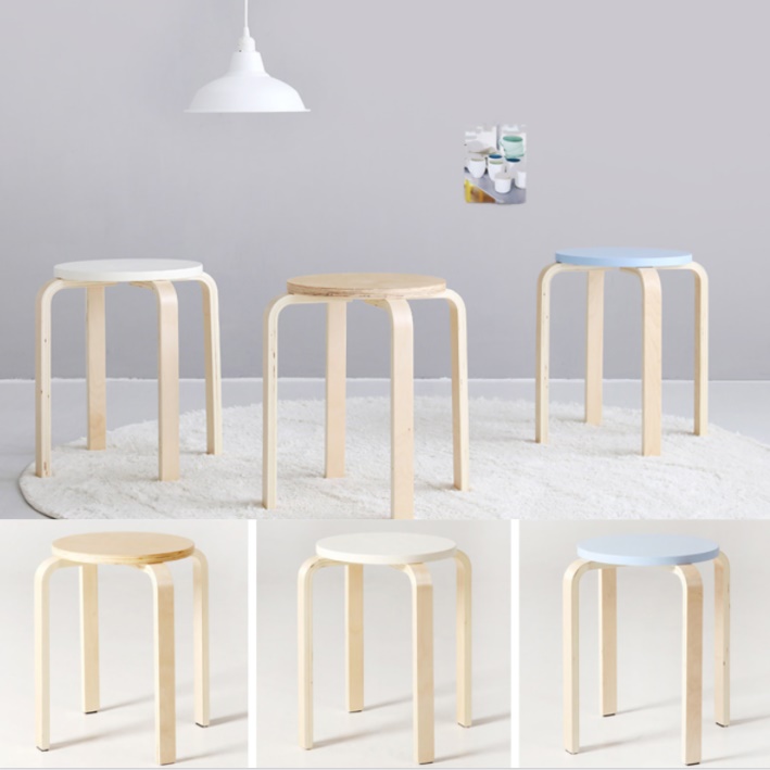 원형 나무의자 우드 원목 동그란의자 쇼파 보조 미니 파우더룸 간이 촬영 촬영용 높은 스툴