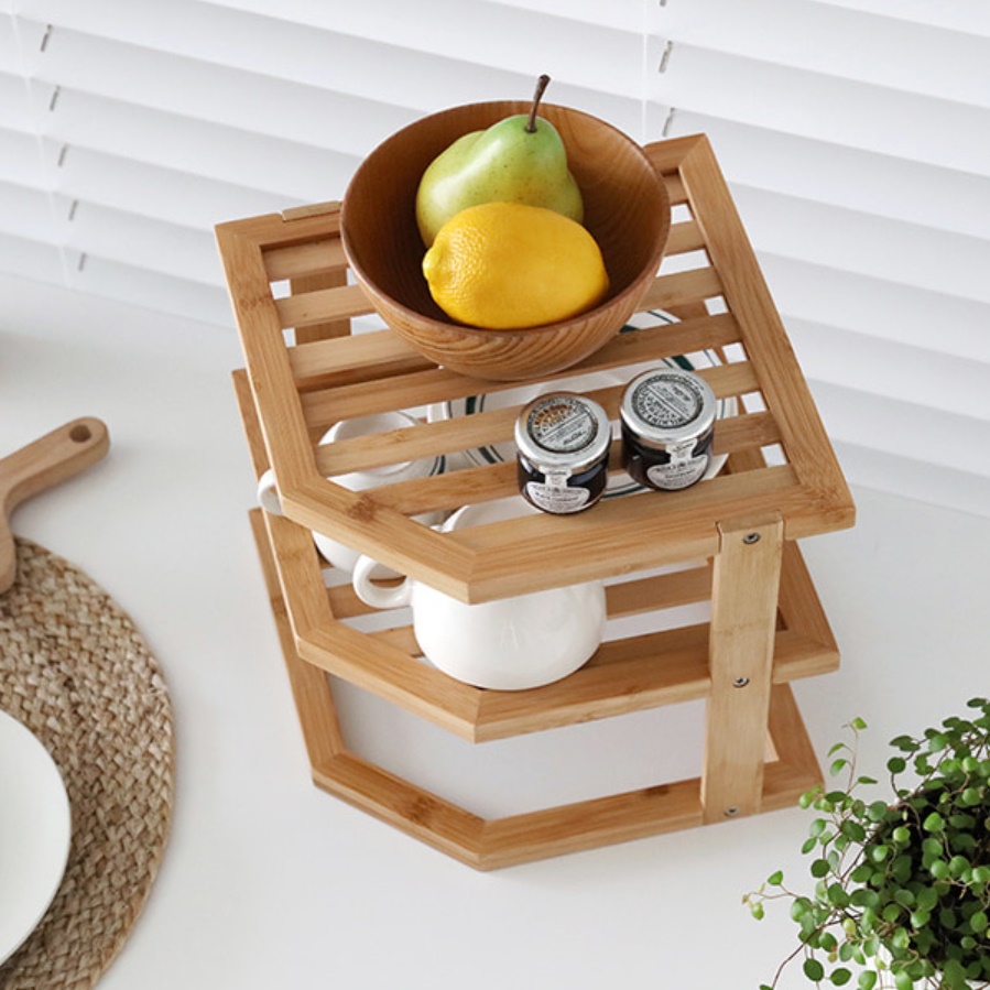 식탁위선반 식탁 정리대 ㄱ자 낮은 작은 선반 - 상세 이미지 3