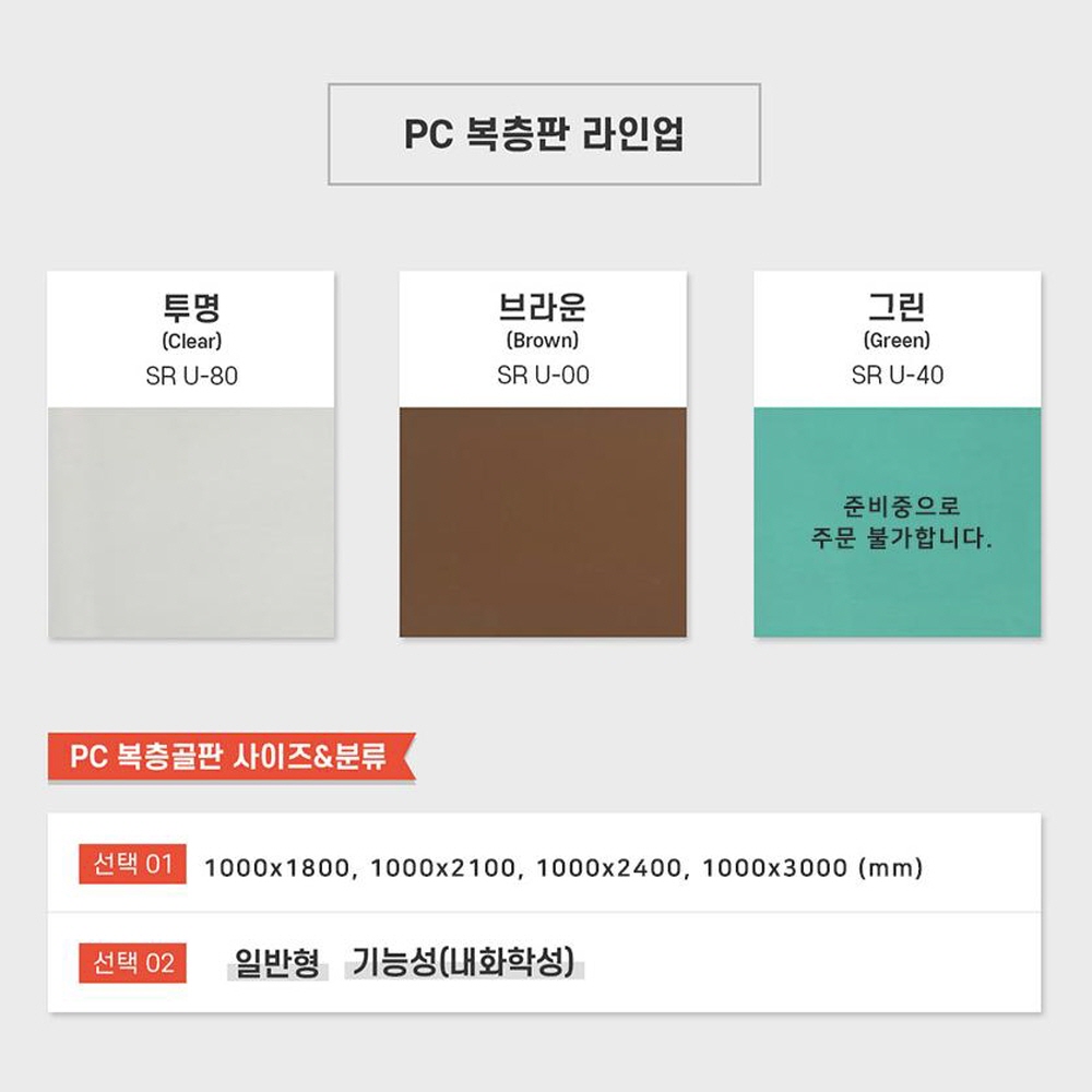 복층렉산 골판 폴리카보네이트 아크릴 지붕 지붕재 PC 랙산 판넬 3t 1000x1800