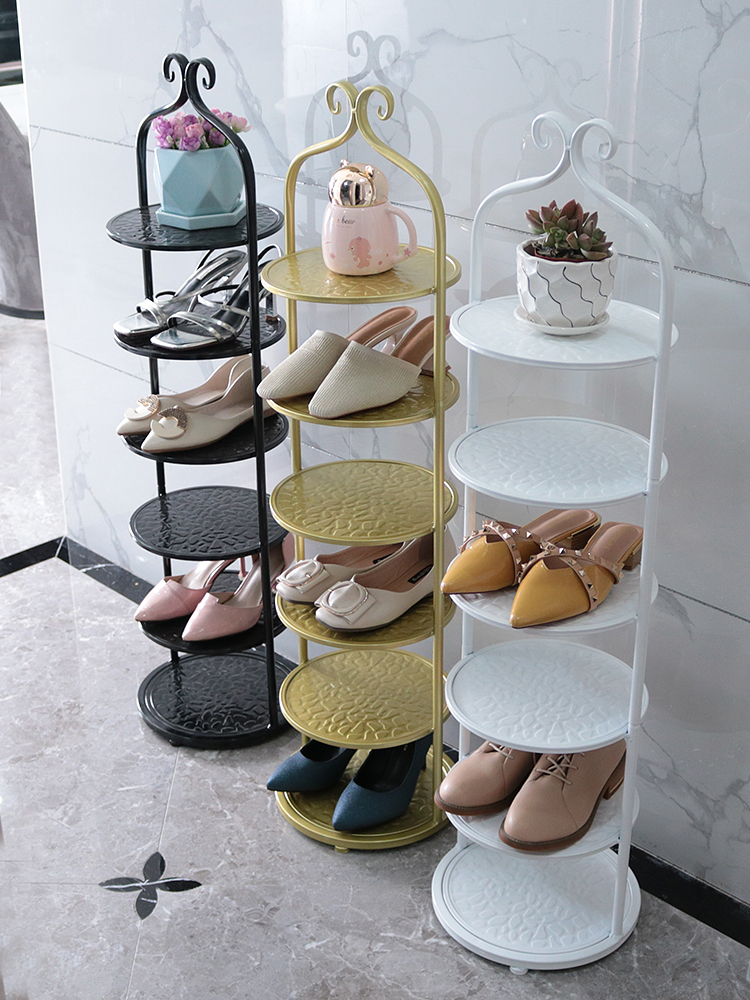 북유럽 엔틱 신발장 현관 입구 간이 스탠드 골드 철제 슈즈 랙 신발 수납 선반