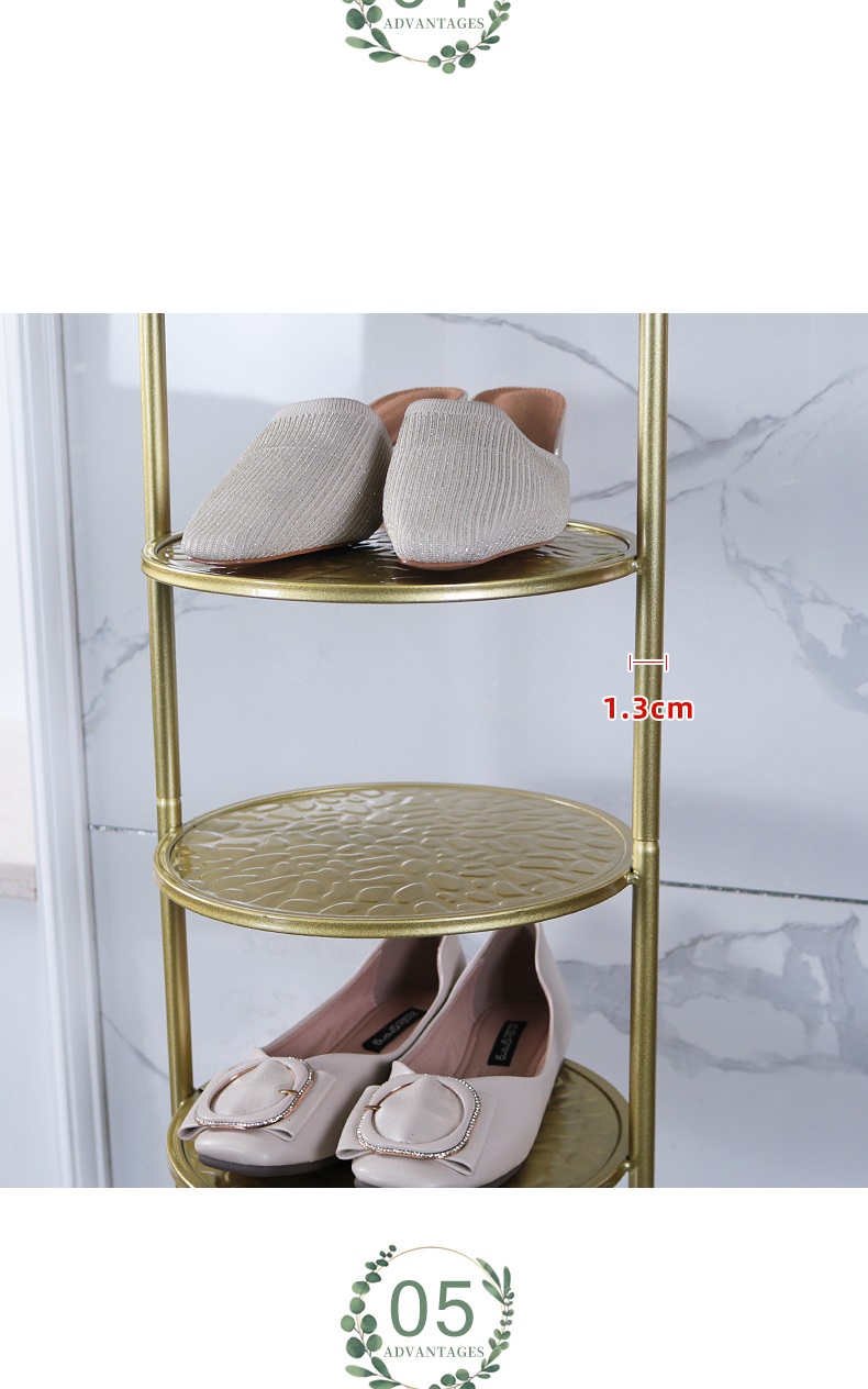 북유럽 엔틱 신발장 현관 입구 간이 스탠드 골드 철제 슈즈 랙 신발 수납 선반